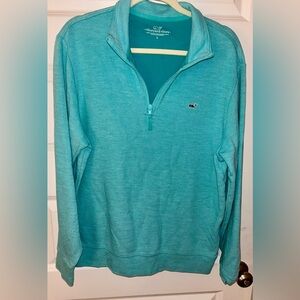 Men's Vineyard Vines Teal Quarter-Zip Pullover Size Large
